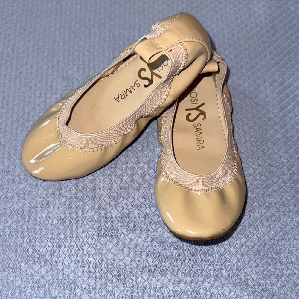 Yosi Samra Nude Patent Ballet Flats
